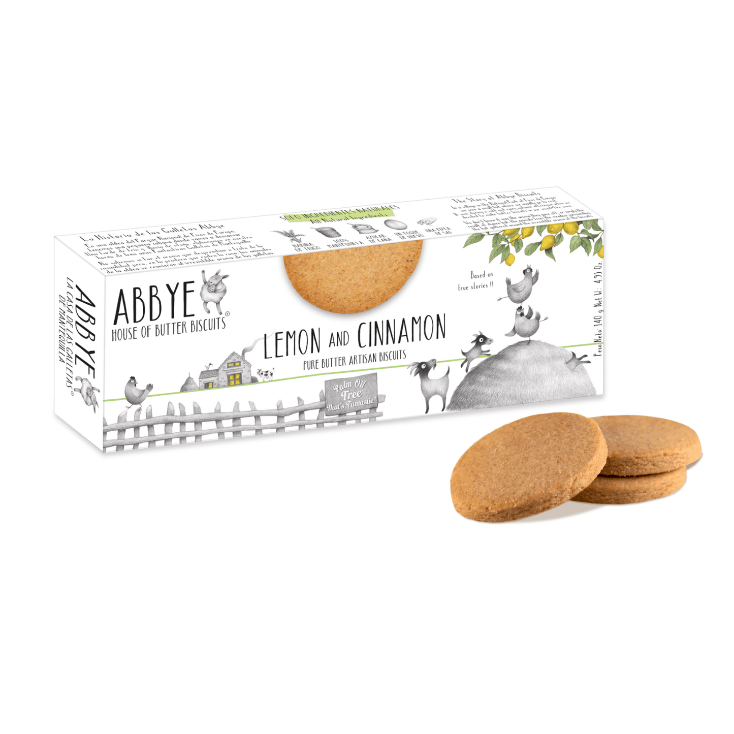 Handcrafter Butter Biscuits with Lemon and Cinnamon - 140gm