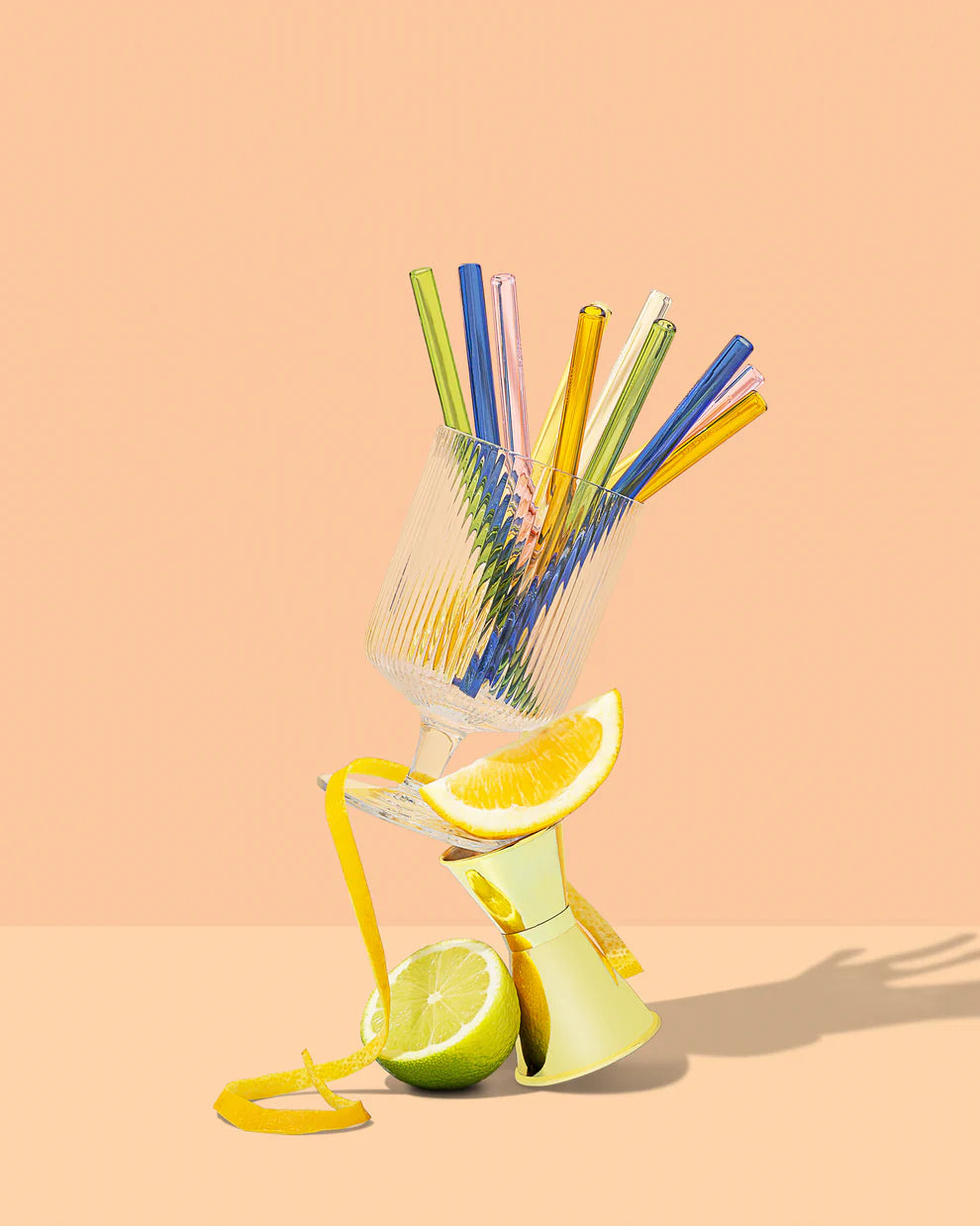 Cocktail Glass Drinking Straws - Multi-Colour