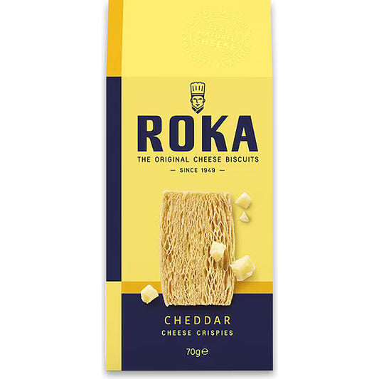 ROKA CHEESE CRISPIES, CHEDDAR - 70GM