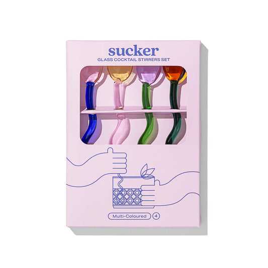 Glass Cocktail Stirrer Set - Multi-Colour