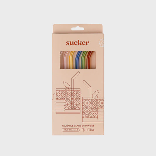 Reusable Glass Drinking Straws - Multi-Colour