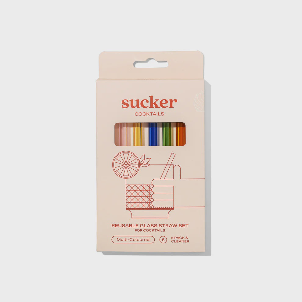 Cookco Glass Cocktail Drinking Straws - Multi-Colour – Cook & Co