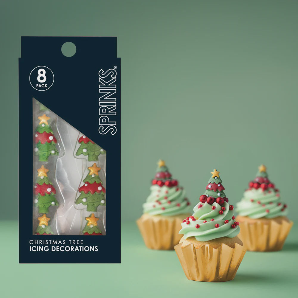 Sprinks Christmas Tree Icing Decoration - 8 pcs
